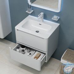 Тумба с умывальником, подвесная, 60 см, белая, Edifice, IDDIS, EDI60W0i95K