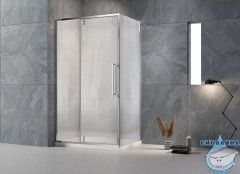 Душевое ограждение Veconi Rovigo 120x90 профиль хром, стекло дождь RV034R-12090-06-C7 (без поддона)