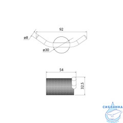 Крючок двойной, нержавеющая сталь, Дюна (Duna), золото матовое, IDDIS, DUNMG20i41