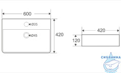 Раковина на столешницу 60 см Koller Pool Kvadro KR-0600M-WB