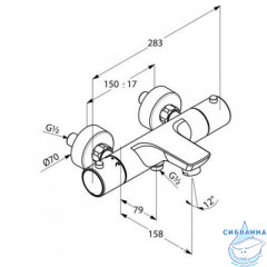 Смеситель для ванны термостатический Kludi Objekta 352010538
