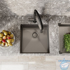 Мойка, нерж.сталь, универсального монтажа, графит, 440*440,  Edifice, IDDIS, EDI44G0i77