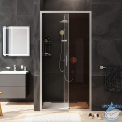 Дверь в нишу AM.PM Gem W90G-100-1-195MBr 100 см профиль хром, стекло бронзовое