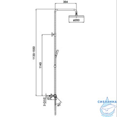 Душевая система Gappo G2495-71 260 1 режим (хром)