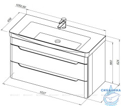 Тумба под раковину Aquanet София 105 274116