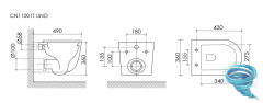 Унитаз подвесной безободковый Ceramicanova Uno Rimless CN11001T с сиденьем быстросъемным Soft Close (микролифт)
