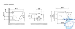 Унитаз подвесной безободковый Ceramicanova Uno Rimless CN11001T с сиденьем быстросъемным Soft Close (микролифт)