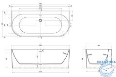 Акриловая ванна Azario Bradford 180х80