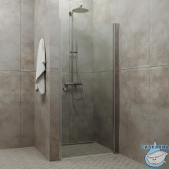 Дверь в нишу Тритон Уно 100х185 профиль хром, стекло прозрачное