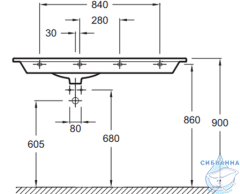 Раковина 120 см Jacob Delafon Nouvelle Vague EXAP112-Z-MG2