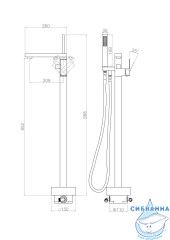 Смеситель для ванны напольный D&K Bayern Liszt DA1516008 (белый матовый)