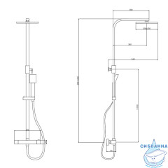 Душевая система Abber Daheim 250 1 режим AF8260B (черный матовый)