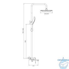 Душевая система Gappo G2448-9 230 1 режим (оружейная сталь)