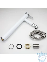 Смеситель для раковины Frap F1052-15 (хром/белый)