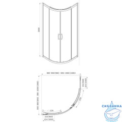 Душевое ограждение Azario Milton 90x90 профиль серебро, стекло прозрачное AZ-ND2142 900 (без поддона)
