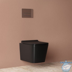 Унитаз подвесной безободковый, чёрный матовый, Bild, IDDIS, BILR2BMi25