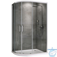 Душевое ограждение ABBER Schwarzer Diamant AG01128 120x80 профиль хром, стекло прозрачное (без поддона)