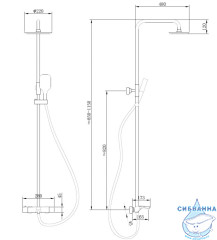 Душевая система Abber Thermostat AF8516B 220 1 режим (черный матовый)