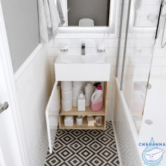 Тумба подвесная  1Marka July 50П с раковиной July 50 Дуб Сонома