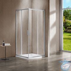 Душевое ограждение Vincea Гарда 90x90 профиль никель, стекло прозрачное VSS-1G900CLBN