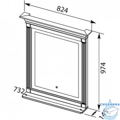 Зеркало Aquanet Селена 90 белый патина серебро 201646