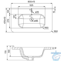 Мебельная раковина Iddis 80 см 0108000i28