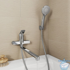 Смеситель для ванны с длинными изливом, глянцевый хром, Demi, Milardo, DEMSB00M10