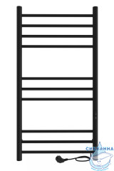 Полотенцесушитель электрический Indigo Line Trinity П9 (с таймером) 50х100 черный муар (с возможностью скрытого подключения, подключение R/L)