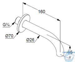Излив для ванны Kludi Bozz 3850553