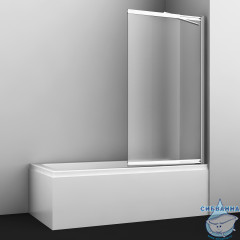 Шторка для ванны Wasserkraft Main 41S02-100 RM Fixed 100x140 профиль хром, стекло матовое