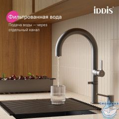 Смеситель для кухни с подключением фильтра Iddis Спин SPNGMCFi05 (графит)