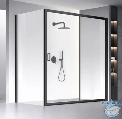 Душевое ограждение Veconi Rovigo 170x110 профиль черный, стекло прозрачное RV060B-170110-01-C5 (без поддона)