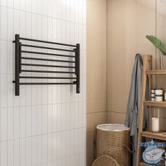 Полотенцесушитель электрический Terminus Горизонт П8 60х80 (с возможностью скрытого подключения, подключение справа) (черный муар)