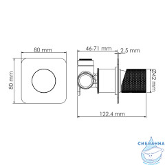 Встраиваемый смеситель для душа Wasserkraft Ems 7651 (глянцевое золото)