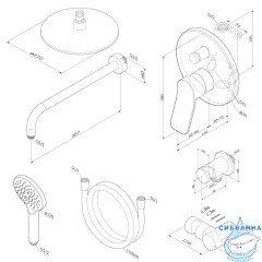 Душевая система Am.Pm X-Joy 220 1 режим FB85A1RH22 (черный матовый)