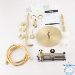 Душевая система ABBER Emotion 316 AF8819BG скрытого монтажа без излива, брашированное золото