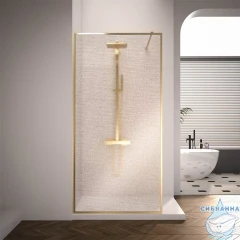 Walk-in Veconi Корато 110 профиль брашированное золото, стекло ламинированное золото KR81GL-110-10-C8