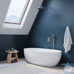 Душевая система с тропическим душем, ручным душем и изливом, хром глянцевый, Slide, IDDIS, SLISB03i68