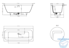 Ванна из искусственного камня Salini Orlando Axis Kit 190x80 (материал sapirit, белый матовый)