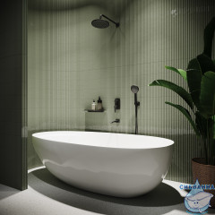 Встраиваемый смеситель для ванны Iddis Ray RAYBL00i68 (черный матовый)