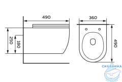 Унитаз подвесной безободковый TONI ARTI Baglio TA-BO4936 с сиденьем Soft Close (микролифт)