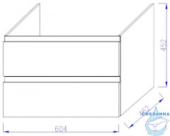 Тумба под раковину 60 см Jacob Delafon Madeleine EB2052-J52 черный глянец