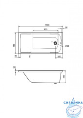 Ванна акриловая Santek Фиджи 160х75 с каркасом