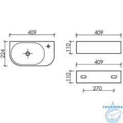 Раковина 41 см Ceramicanova Element CN6066L