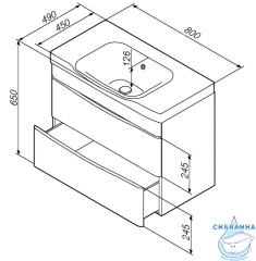 Тумба под раковину Am.Pm Like 80 белый глянец