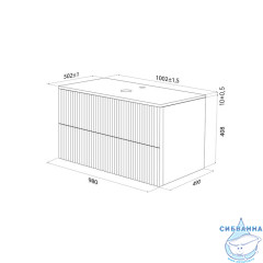 Тумба подвесная, со столешницей, 100 см, белый, Aiger, IDDIS, AIG10W0i95K