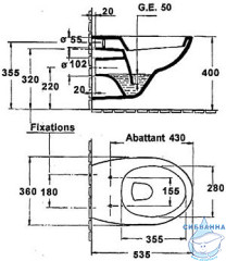 Унитаз подвесной Jacob Delafon Patio E4187-00 без сиденья