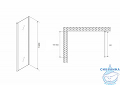 Боковая стенка ABBER Schwarzer Diamant S605 профиль хром, стекло прозрачное