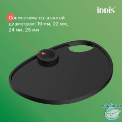 Мыльница на стойку для душа, черная матовая, Agua, IDDIS, AGUPM0i17