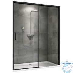 Дверь в нишу ABBER Komfort 120x200 AG93120B профиль черный, стекло прозрачное